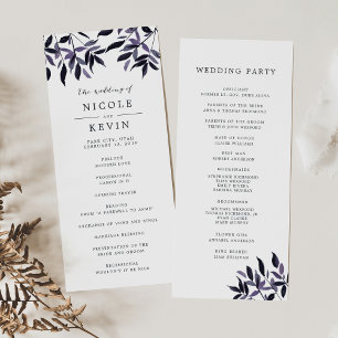 Harvest Plum Wedding Ceremony Program Programme