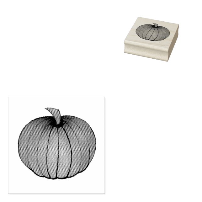 Harvest Pumpkin Patch Thanksgiving Fall Autumn  Rubber Stamp (Stamped)