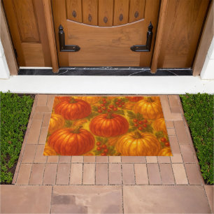 Harvest Pumpkin Pattern – Fall Thanksgiving Doormat