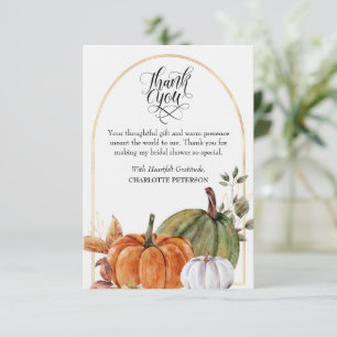  Harvest Pumpkin Thanksgiving Theme Bridal Shower  Thank You Card