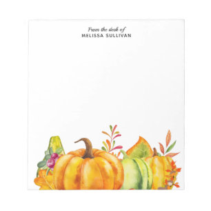 Harvest Pumpkins, Leaves and Foliage Notepad
