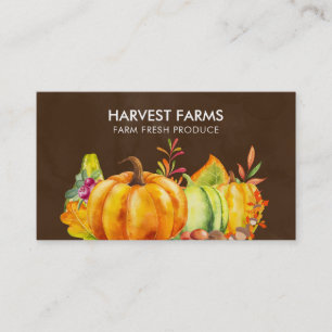 Harvest Pumpkins, Leaves and Vegetables Business Card