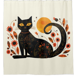 Harvest Purr Shower Curtain