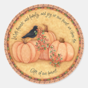 Harvest Round about Classic Round Sticker
