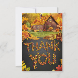 Harvest Rustic Autumn Fall Thank You Card