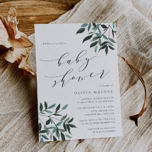 Harvest Sage Baby Shower Invitation