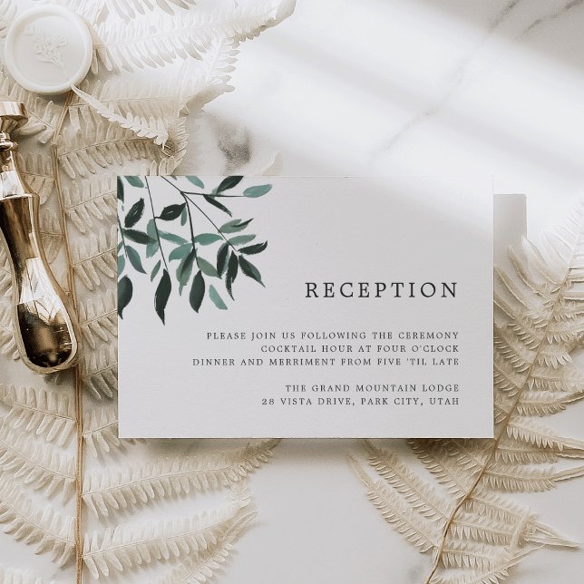 Harvest Sage | Watercolor Foliage Reception Card (Creator Uploaded)