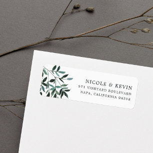 Harvest Sage   Watercolor Foliage Return Address