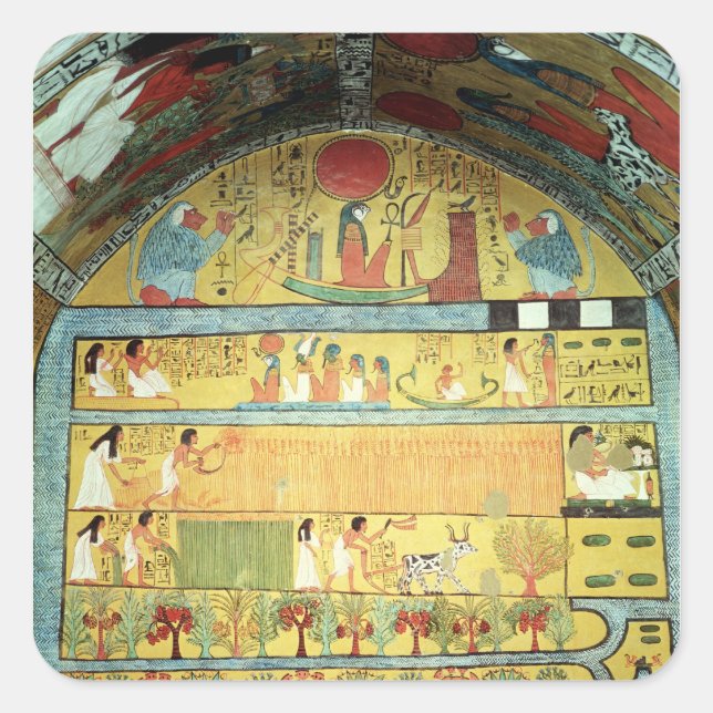 Harvest Scene on the East Wall Square Sticker (Front)