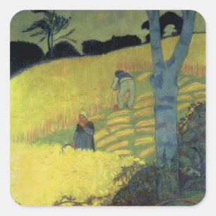 Harvest Scene Square Sticker