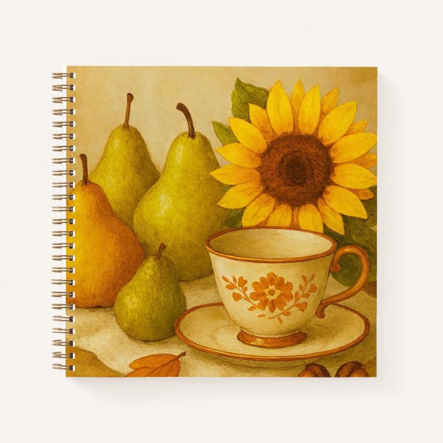 Harvest Still Life — Autumn Reflections Notebook (Front)