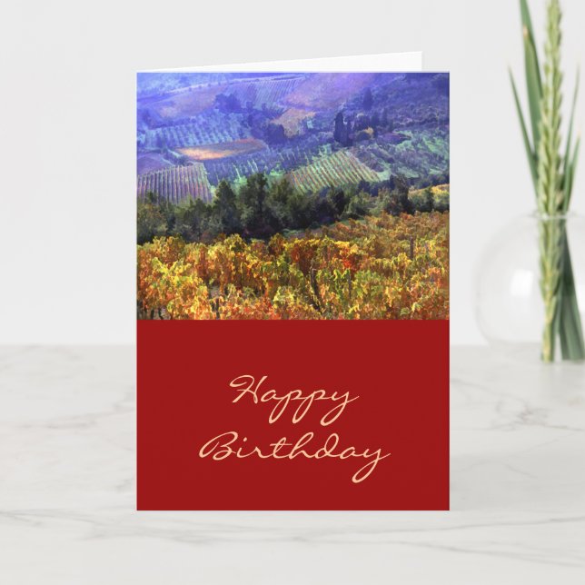 Harvest Time at the Vineyard Birthday Card (Front)
