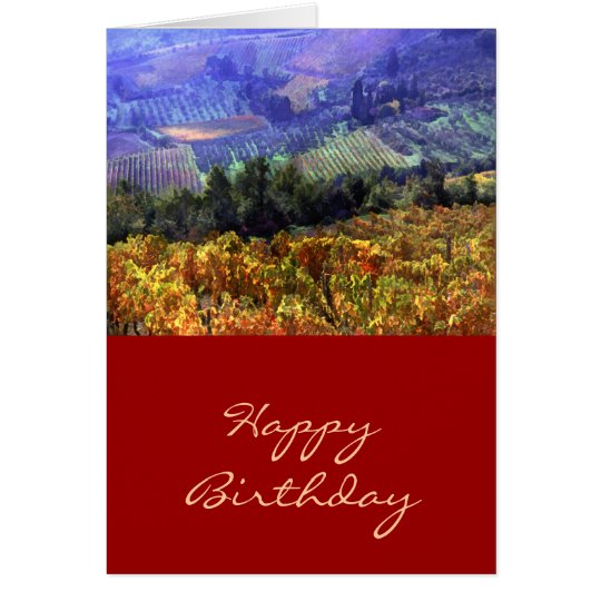 Harvest Time at the Vineyard Birthday Card
