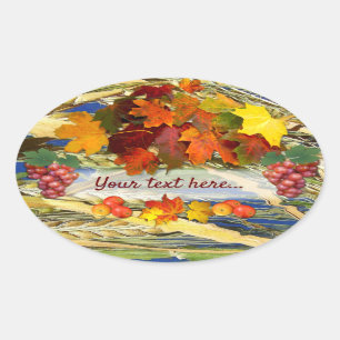 Harvest Time custom text Oval Sticker