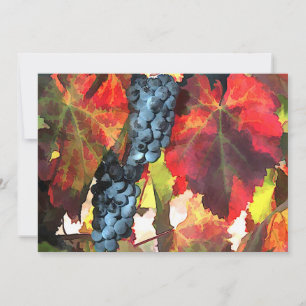 Harvest Time Grapes and Leaves Invitation