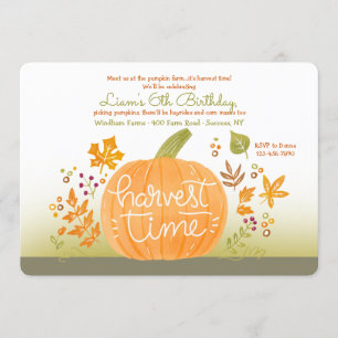Harvest Time Pumpkin Invitation