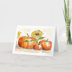 Harvest Time Watercolor Greeting Card
