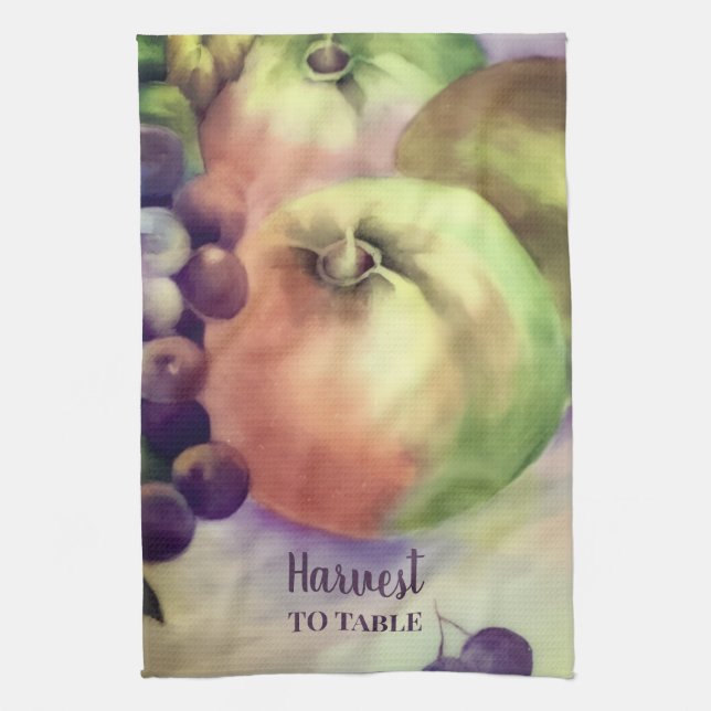 Harvest to Table – Orchard Fruit Tea Towel  (Vertical)