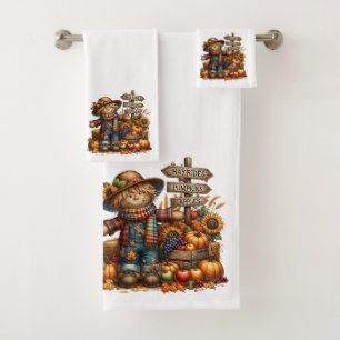 Harvest Trail – Scarecrow with Autumn Produce Bath Towel Set