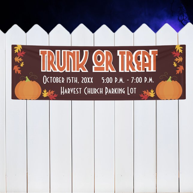 Harvest Trunk or Treat Banner (Trunk or Treat event banner. Community, school, church and civic event. )
