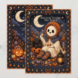 Harvest Under the Stars Trunk or Treat Halloween Invitation