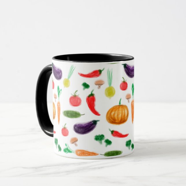 Harvest vegetables tomato pepper carrot mushroom c mug (Front Left)