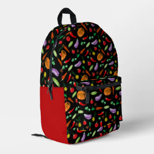 Harvest vegetables tomato pepper carrot mushroom c printed backpack