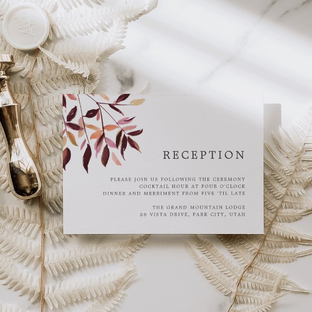Harvest | Watercolor Foliage Reception Card (Creator Uploaded)