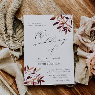 Harvest   Watercolor Foliage Wedding Invitation
