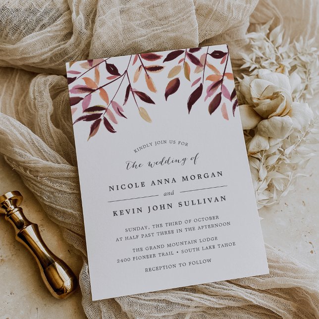 Harvest | Watercolor Foliage Wedding Invitation (Creator Uploaded)