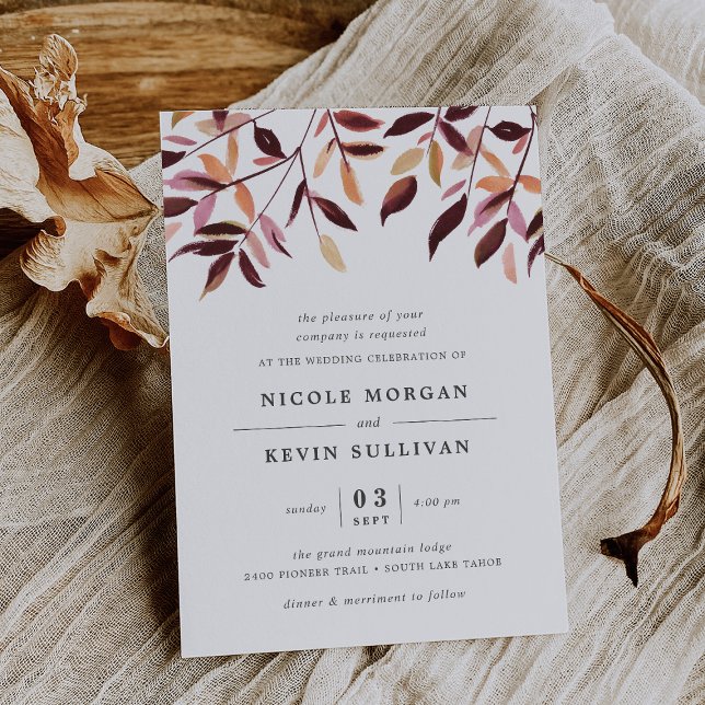 Harvest | Watercolor Foliage Wedding Invitation (Creator Uploaded)