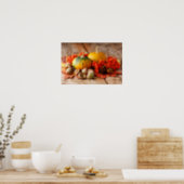 Harvested pumpkins with fall leaves poster (Kitchen)