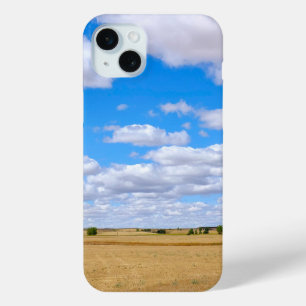 Harvested wheat fields iPhone 15 mini case
