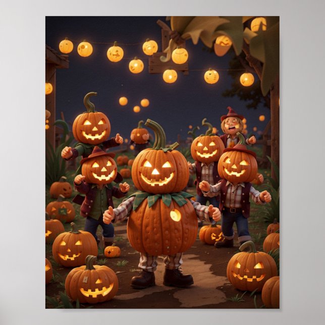 "Harvesting Halloween: Pumpkin Poster" Poster (Front)