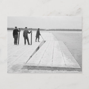 Harvesting Ice Blocks, 1906 Postcard