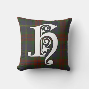 Harvey Clan Tartan Monogram Cushion
