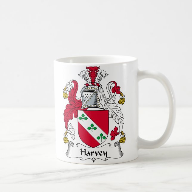 Harvey Family Crest Coffee Mug (Right)