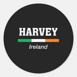 Harvey Irish Family Name St Patricks Day Ireland F Classic Round Sticker