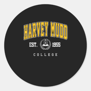 Harvey Mudd Retro University Design For Men Women Classic Round Sticker