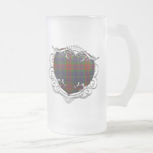 Harvey Tartan Heart Frosted Glass Beer Mug