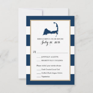Harwich Cape Cod with heart   Wedding RSVP menu