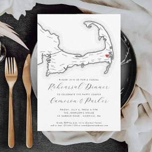 Harwich MA Casual Wedding Rehearsal Dinner Invitation