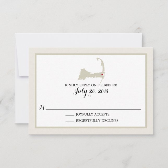 Harwish Wequassett Cape Cod | Wedding RSVP Card (Front)