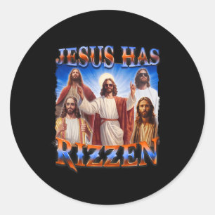 Has Rizzen Christian Men Women Bible Faith Classic Round Sticker