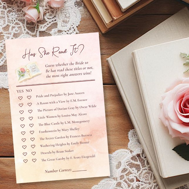 Has She Read It? Book Lover's Bridal Shower Game (Creator Uploaded)