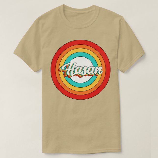 Hasan Name Shirt Vintage Hasan Circle (Design Front)