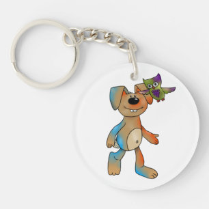 Hase and owl key ring