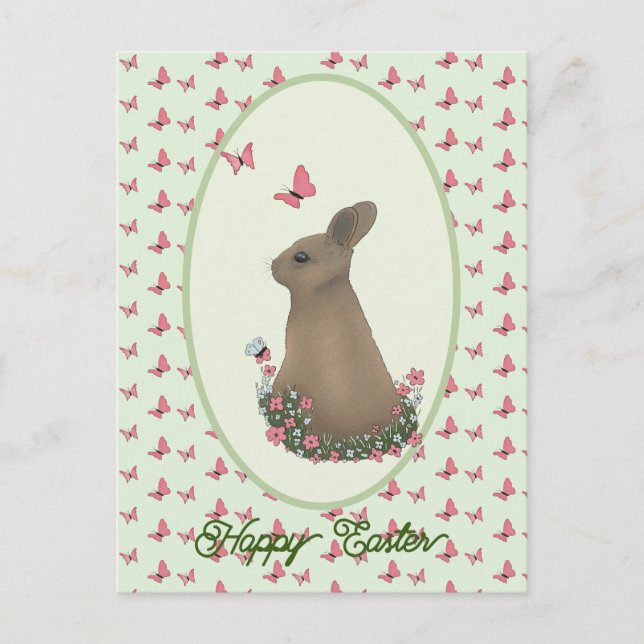 Hase on meadow postcard (Front)