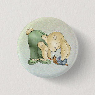 Hase und Schnecke  3 Cm Round Badge