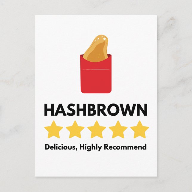 hash brown fast food potato lover postcard (Front)